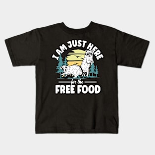 I Am Just Here for the Free Food -  Raccoon Kids T-Shirt